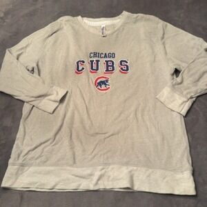 Soft As A Grape Sweatshirt Women XL Gray Chicago Cubs Graphic Baseball Pullover